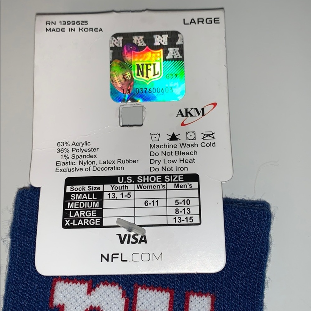 NY Giants Socks - Picture 3 of 4